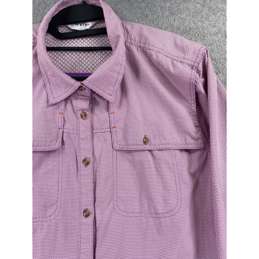 Orvis Long Sleeve Vented Textured Fishing Shirt Men's XL Roll Tab Safari Nylon